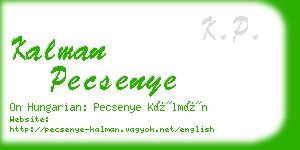 kalman pecsenye business card